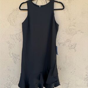 Chelsea28 Black Ruffle Hem Mini Dress